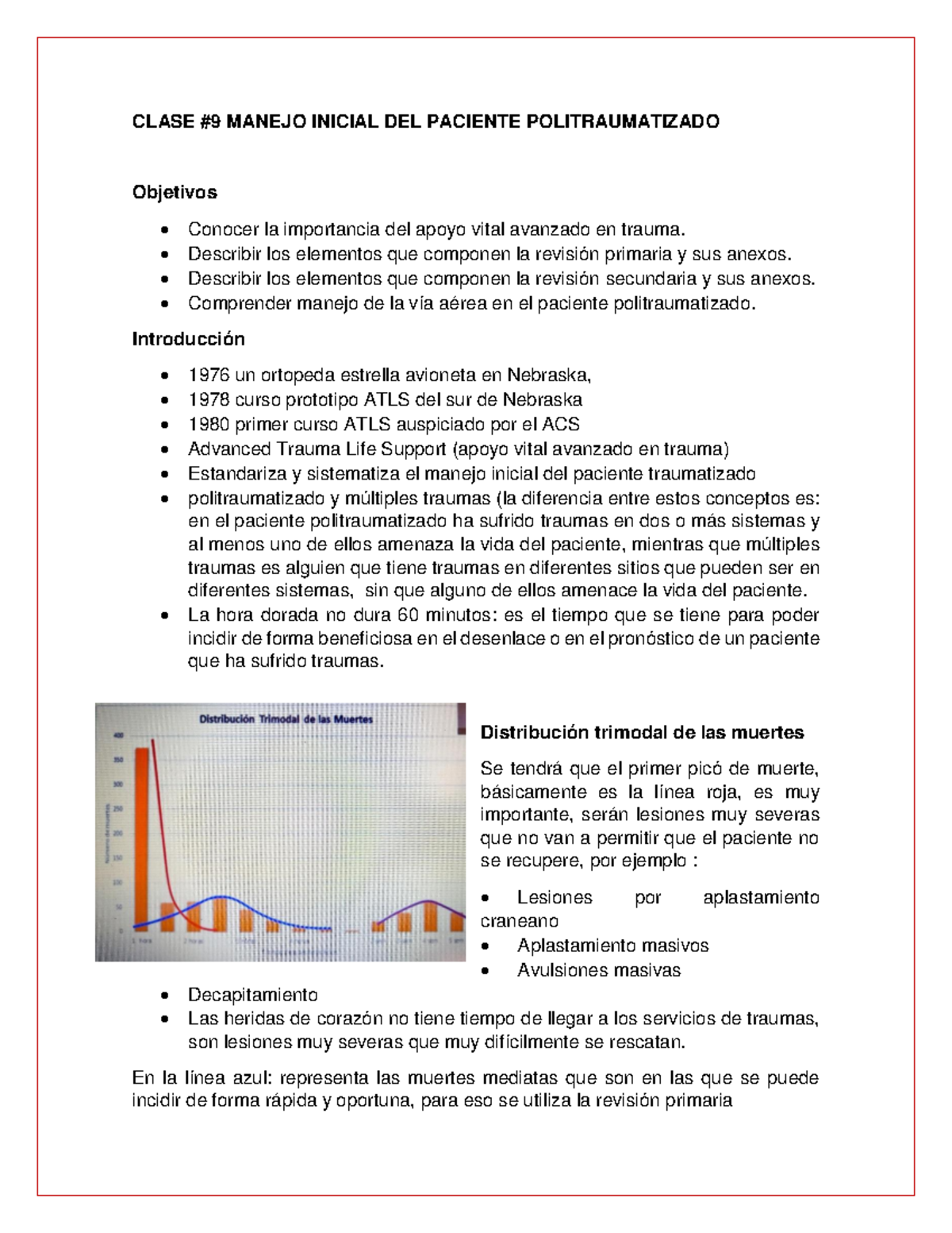 Clase #9 Manejo Inicial DEL Paciente Politraumatizado - CLASE #9 MANEJO ...