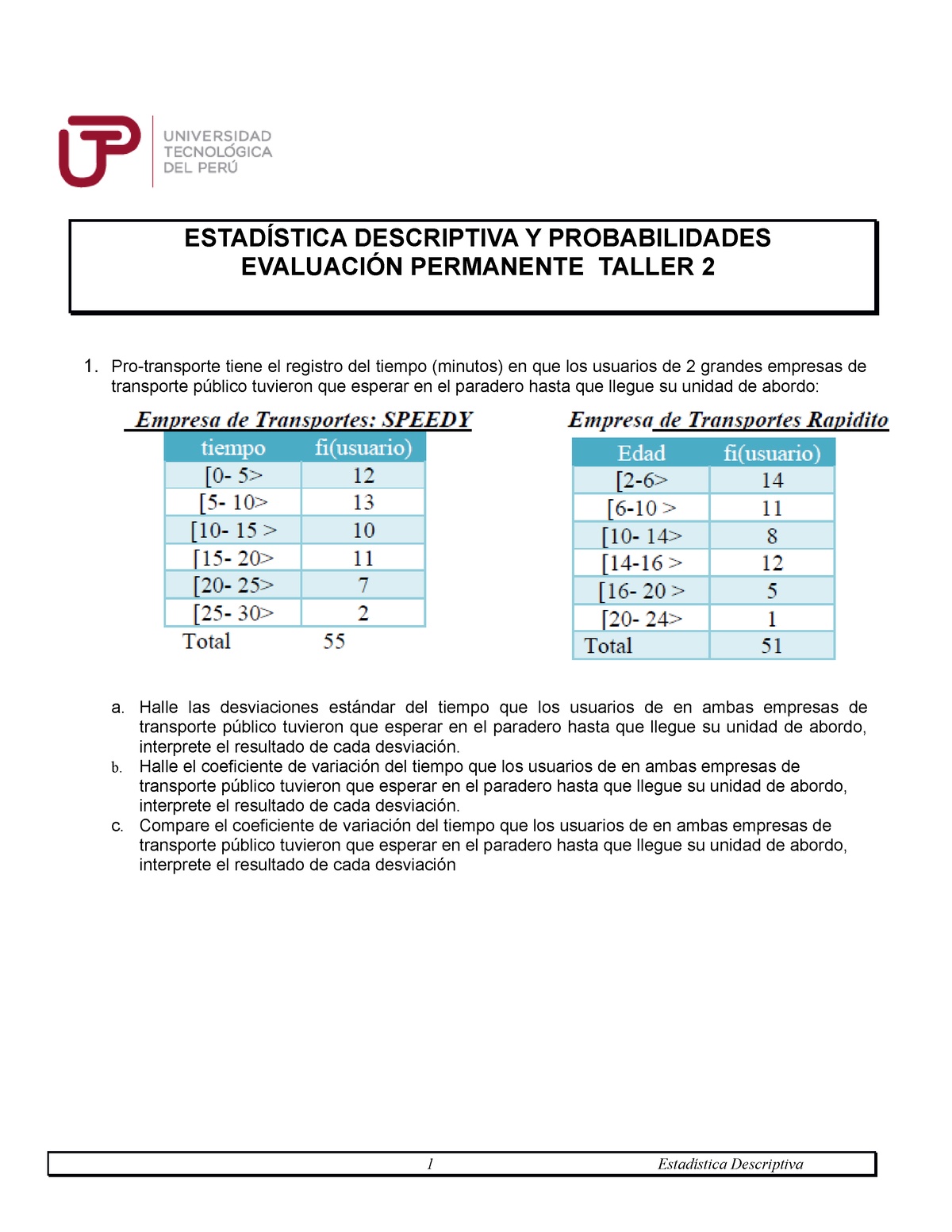 509906794 S03 S1 Resover Ejercicos Taller 2 1 - ESTADÍSTICA DESCRIPTIVA ...