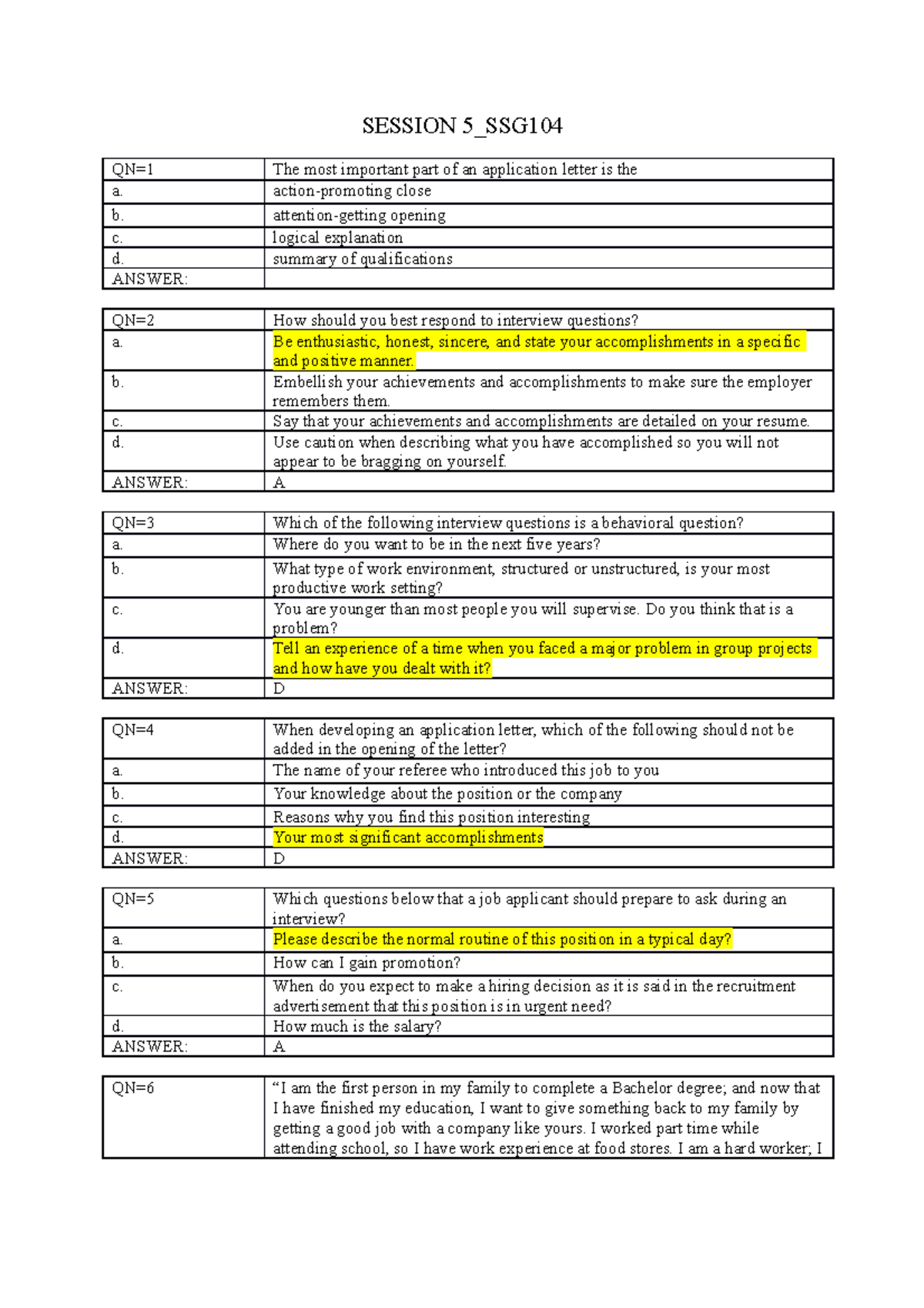 Session-V SSG104 - NO Description - SESSION 5_SSG QN=1 The Most ...