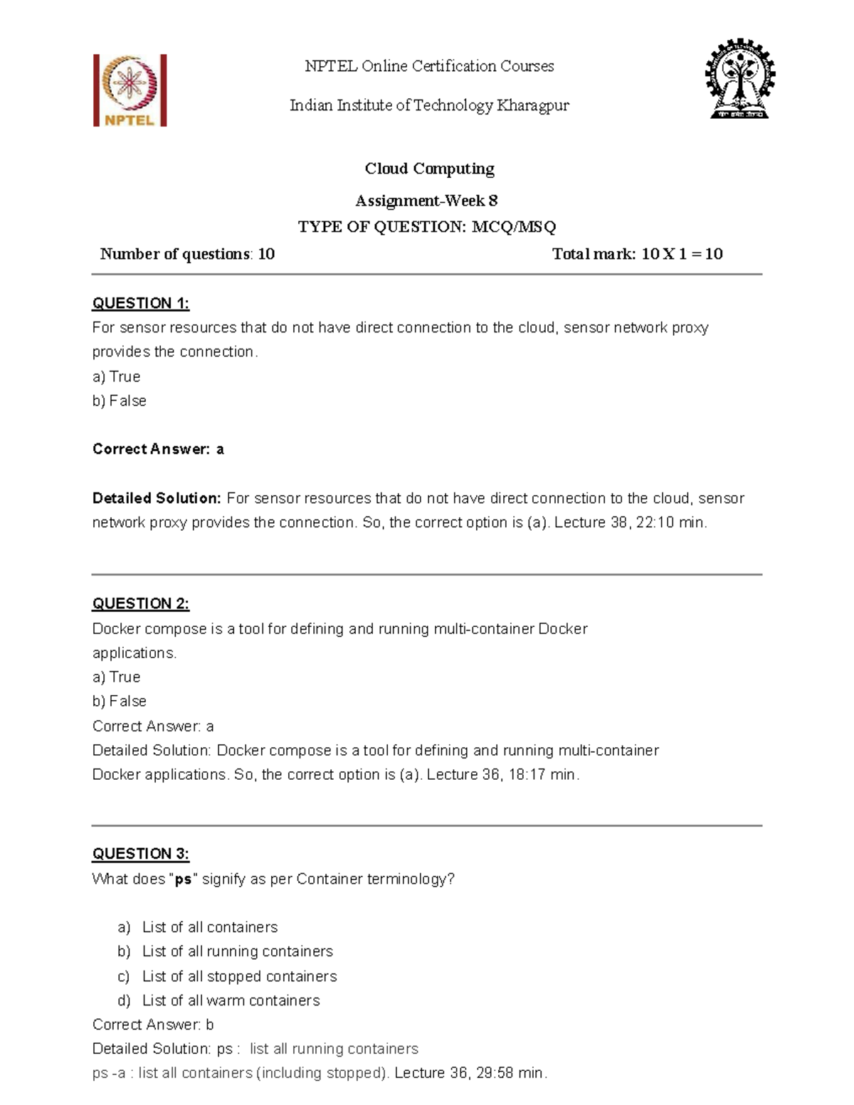 nptel e business assignment 8 answers