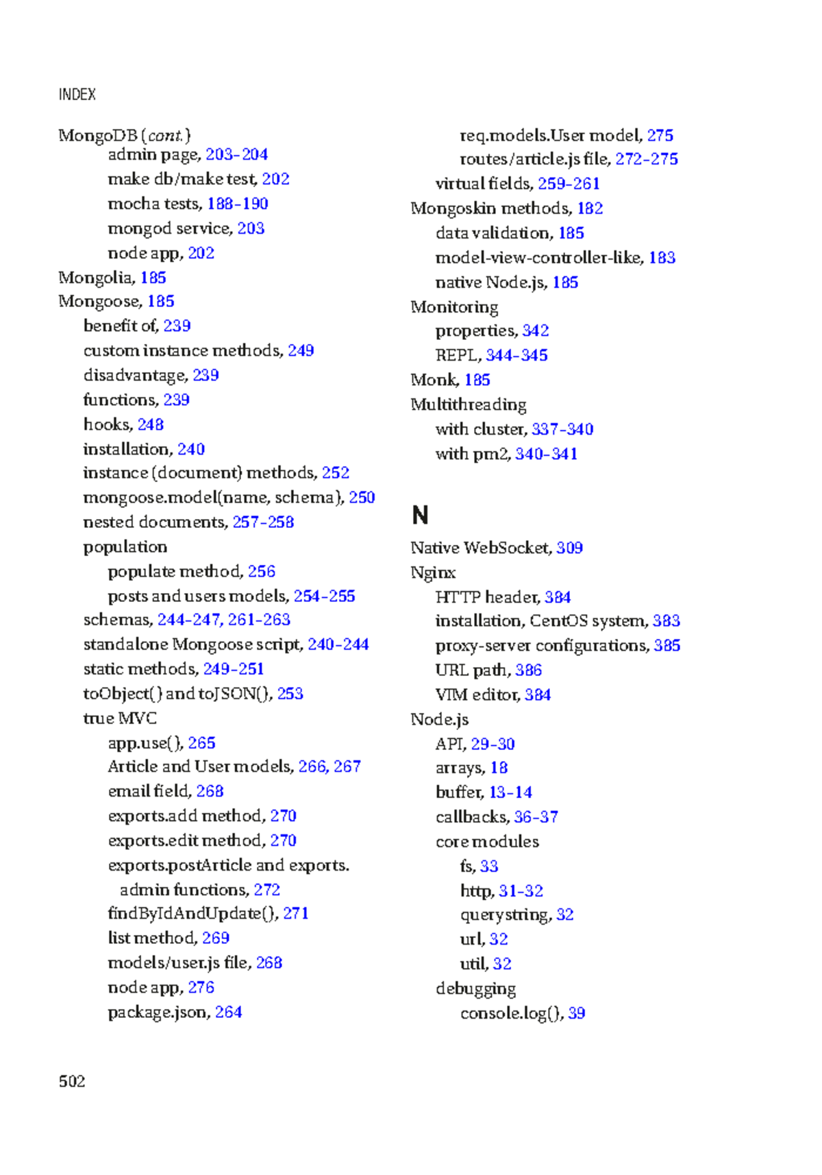 Practical Node Js104 population S Handlebars (see Handlebars) W, X