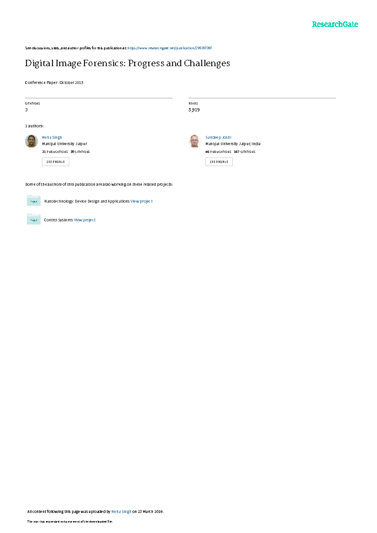Paper IETE - digital image processing - See discussions, stats, and ...