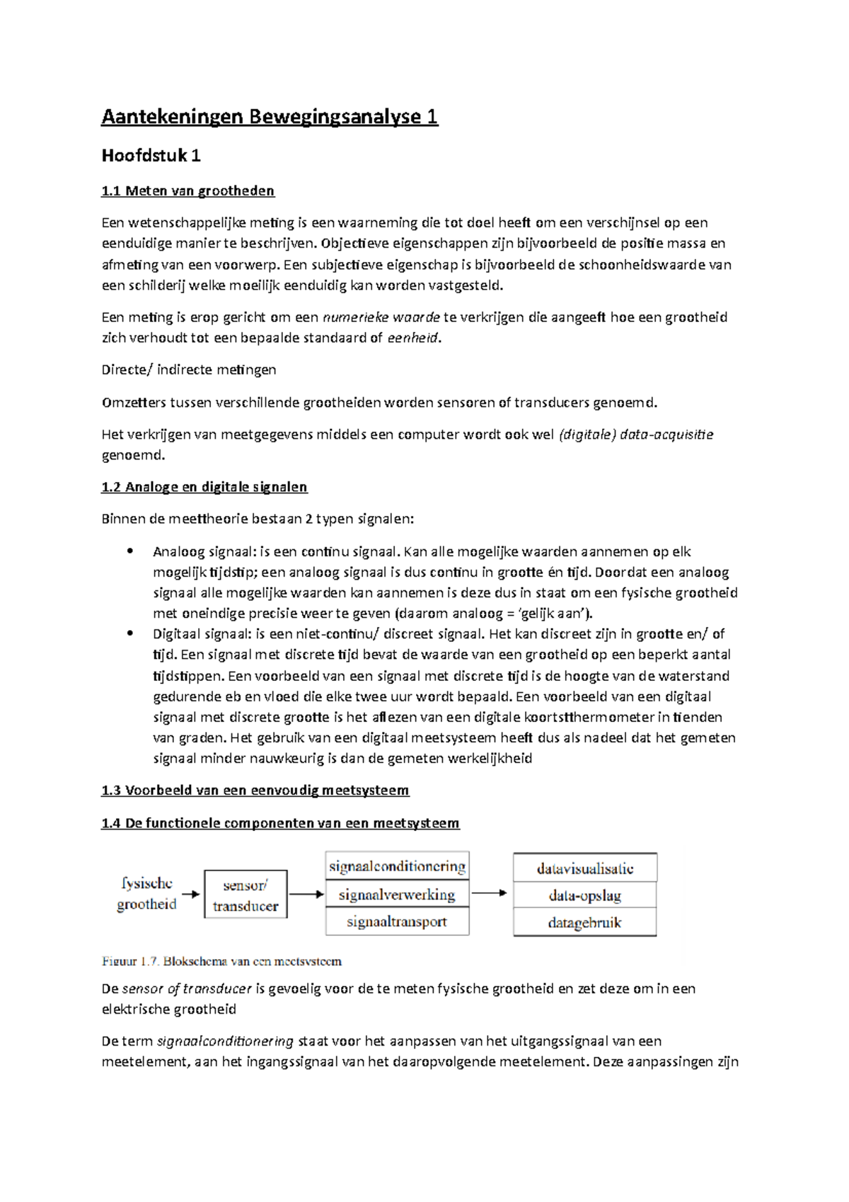 Samenvatting Bewegingsanalyse 1 Hoofdstuk 1 _ 2 - Aantekeningen ...