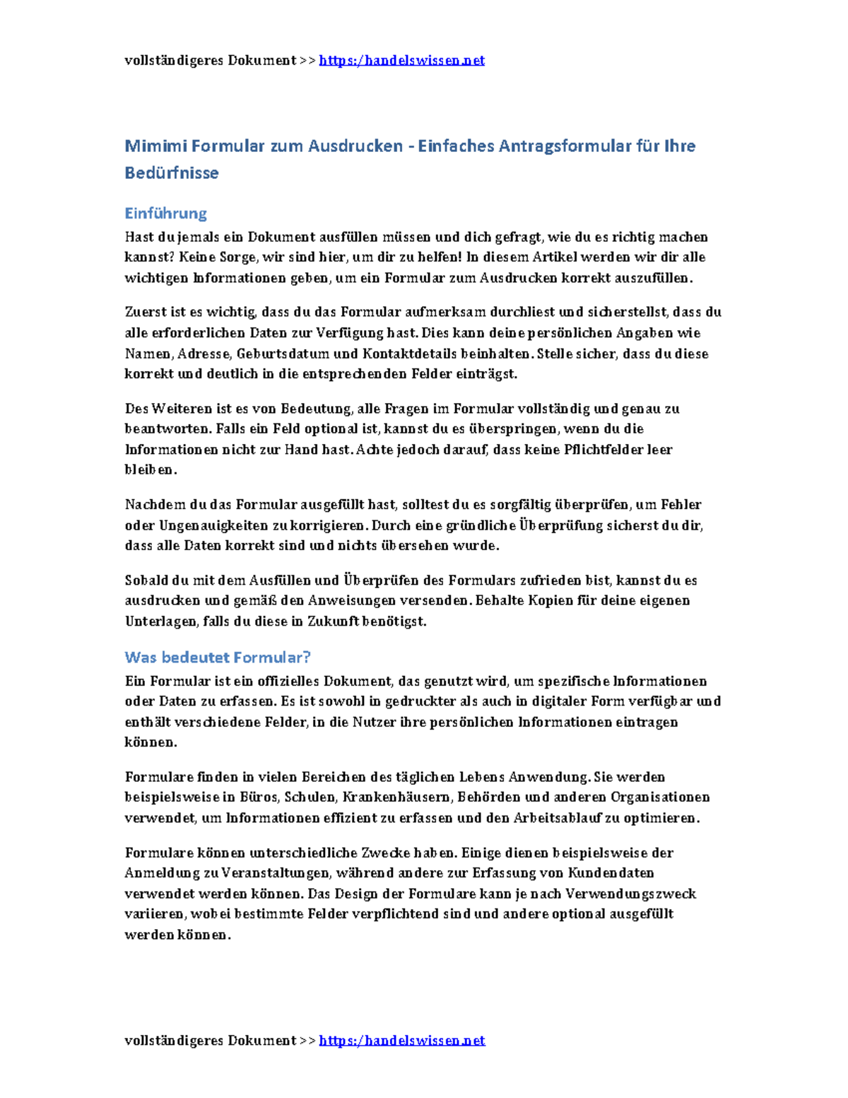 Mimimi formular zum ausdrucken - Zuerst ist es wichtig, dass du das
