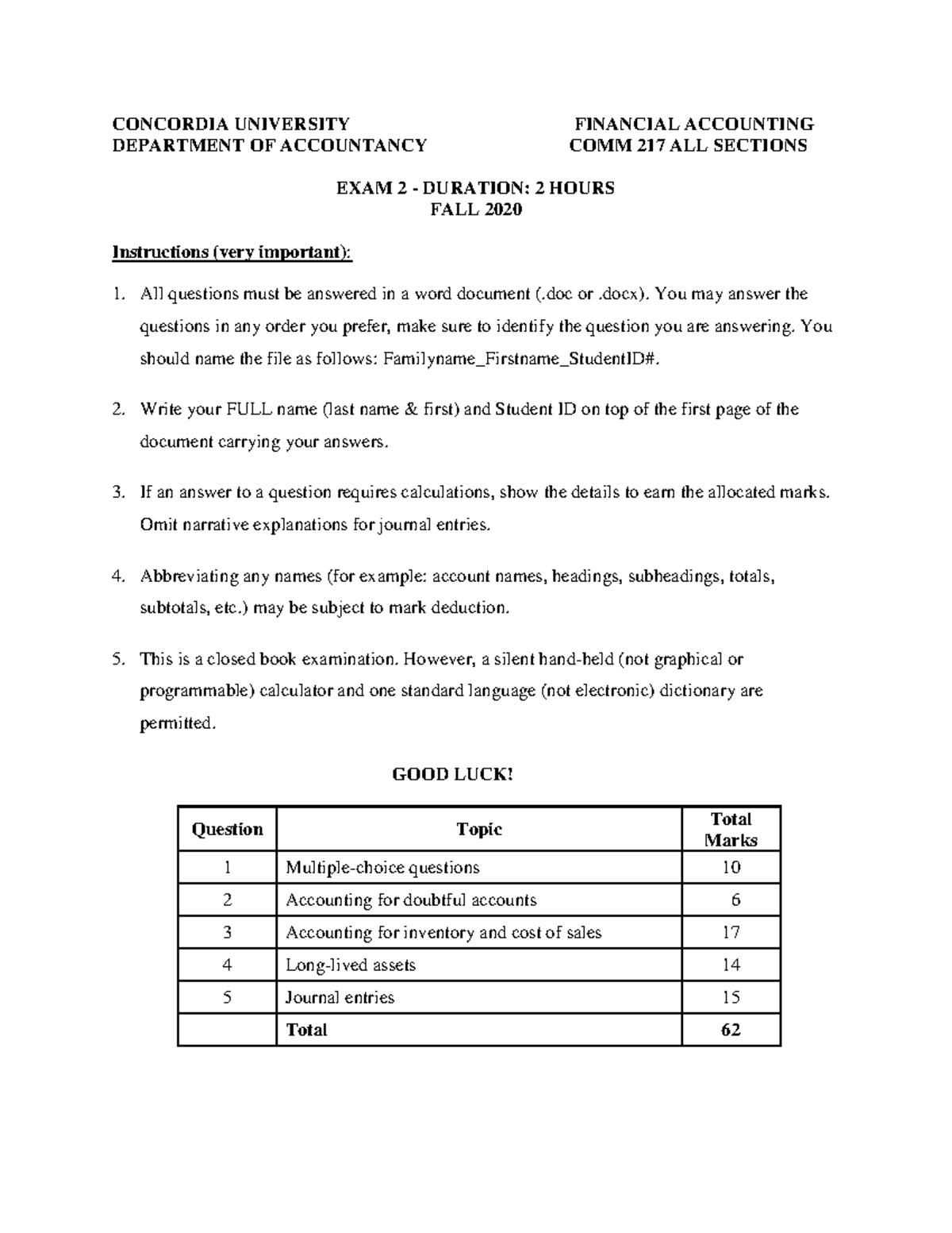 2020 Fall Midterm 2 - Comm 217 Exam For 2020/2021 Academic Year ...