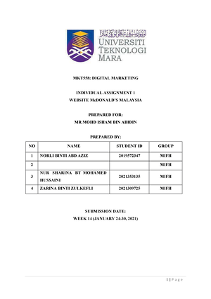 mkt558 group assignment website