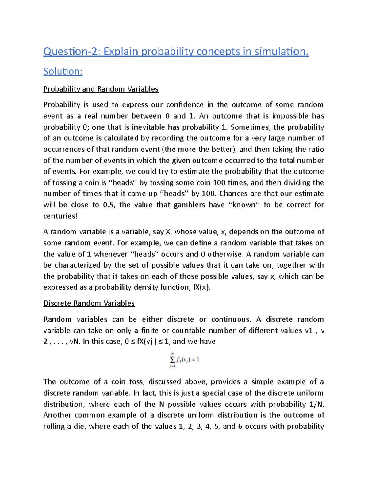 Simu probability - Important - Question-2: Explain probability concepts ...