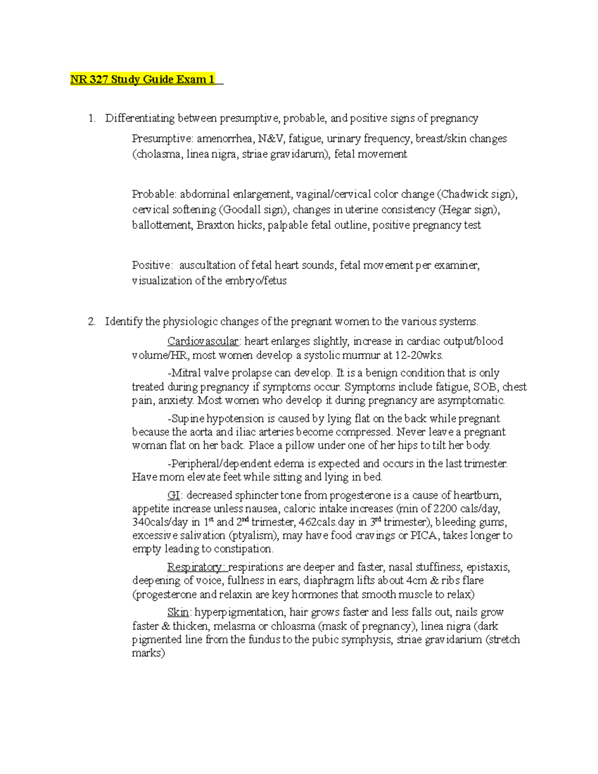 Exam 1 Study Guide - NR 327 Study Guide Exam 1 Differentiating between ...