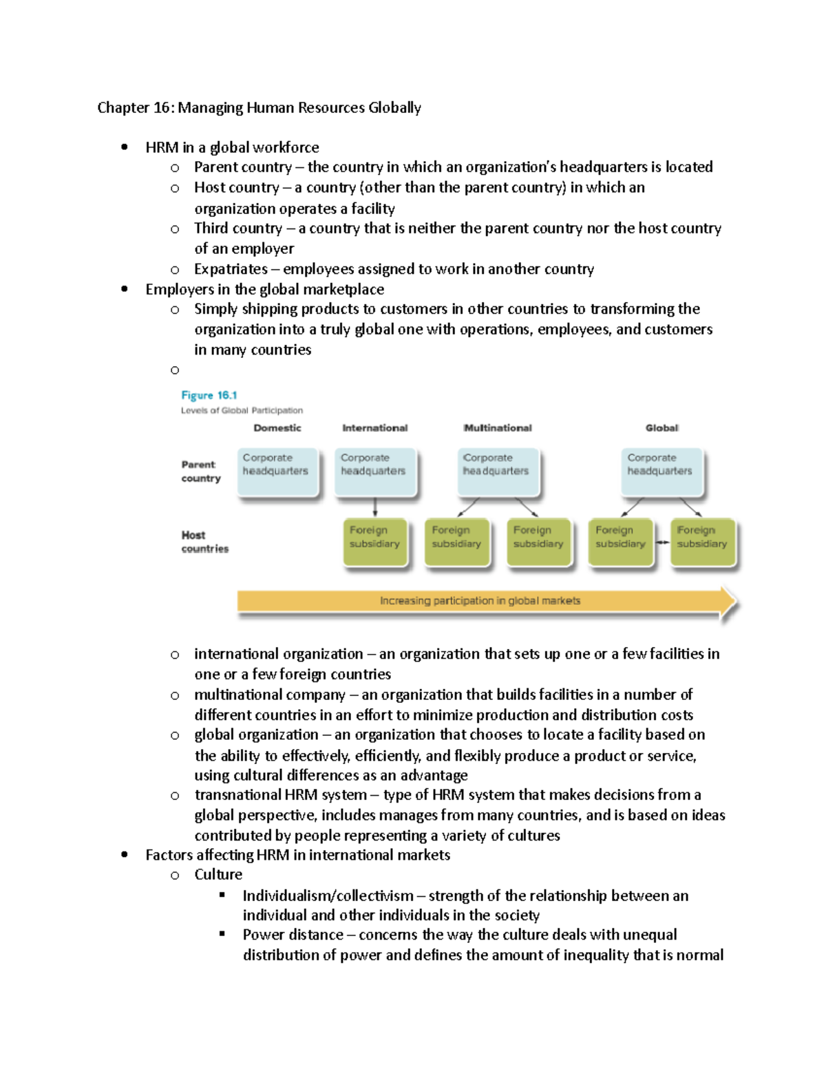 Chapter 16- Managing Human Resources Globally - Affect how people ...