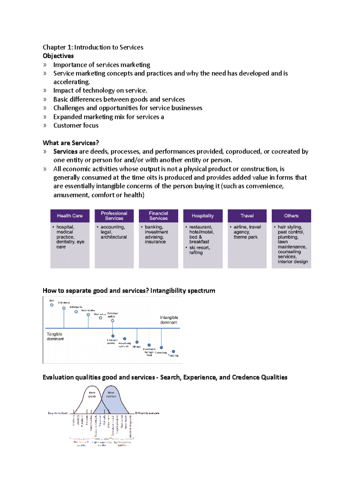 Week 1 Lecture notes - Chapter 1: Introduction to Services Objectives ...