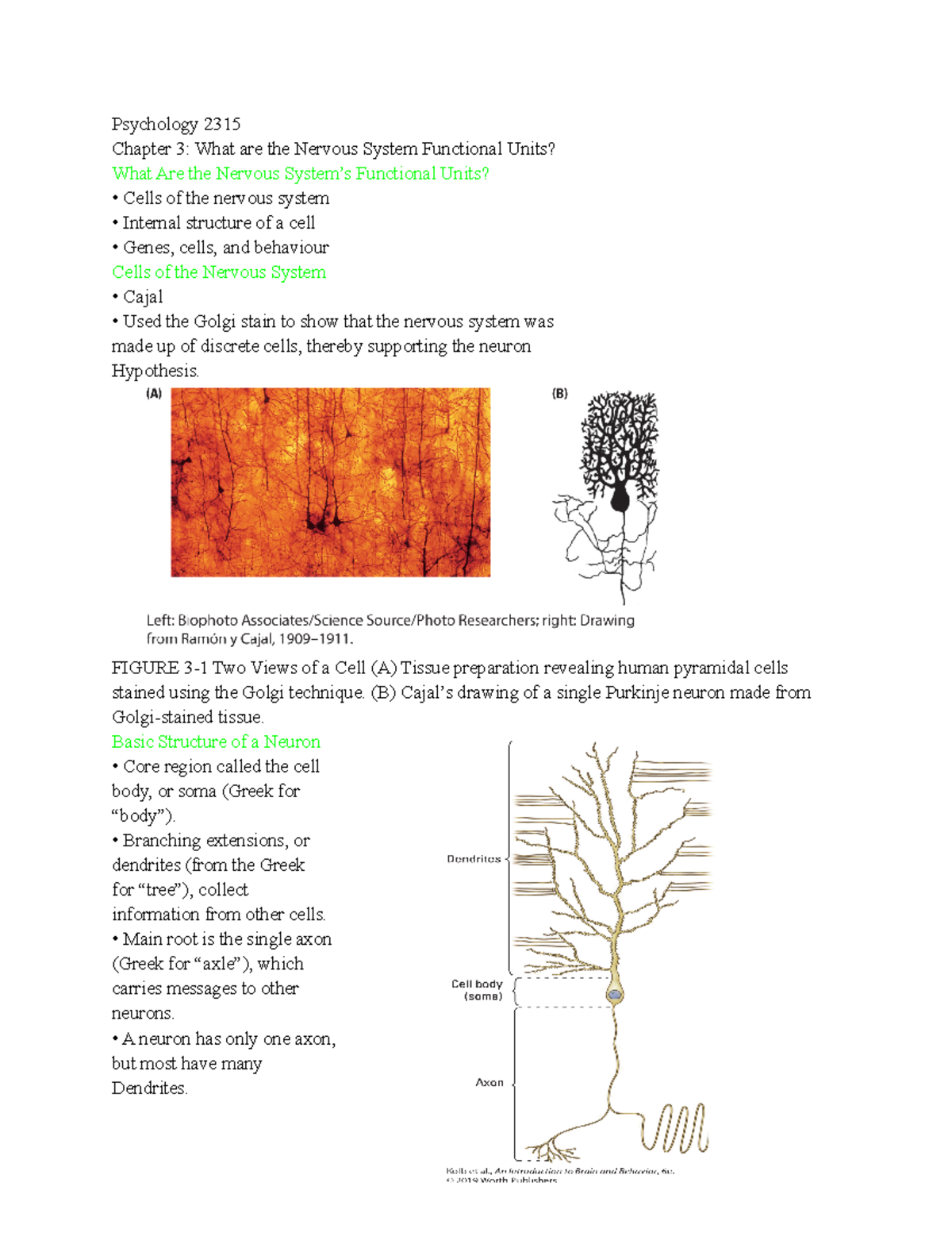 Psychology 2315 Chapter 3 Lecture Notes - Psychology 2315 Chapter 3 ...