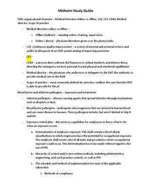 Midterm study guide 2022 - EMS organizational structure – Medical ...