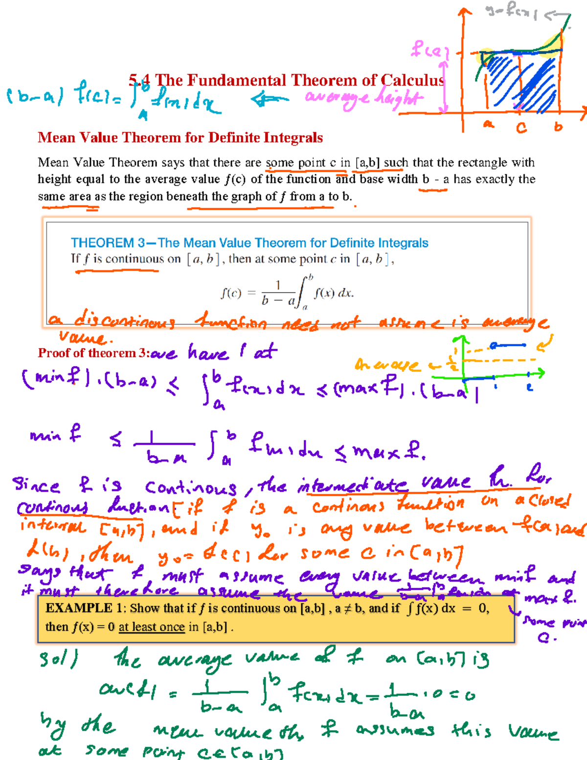 Session 4-Sep 15 - 5 The Fundamental Theorem of Calculus Mean Value ...