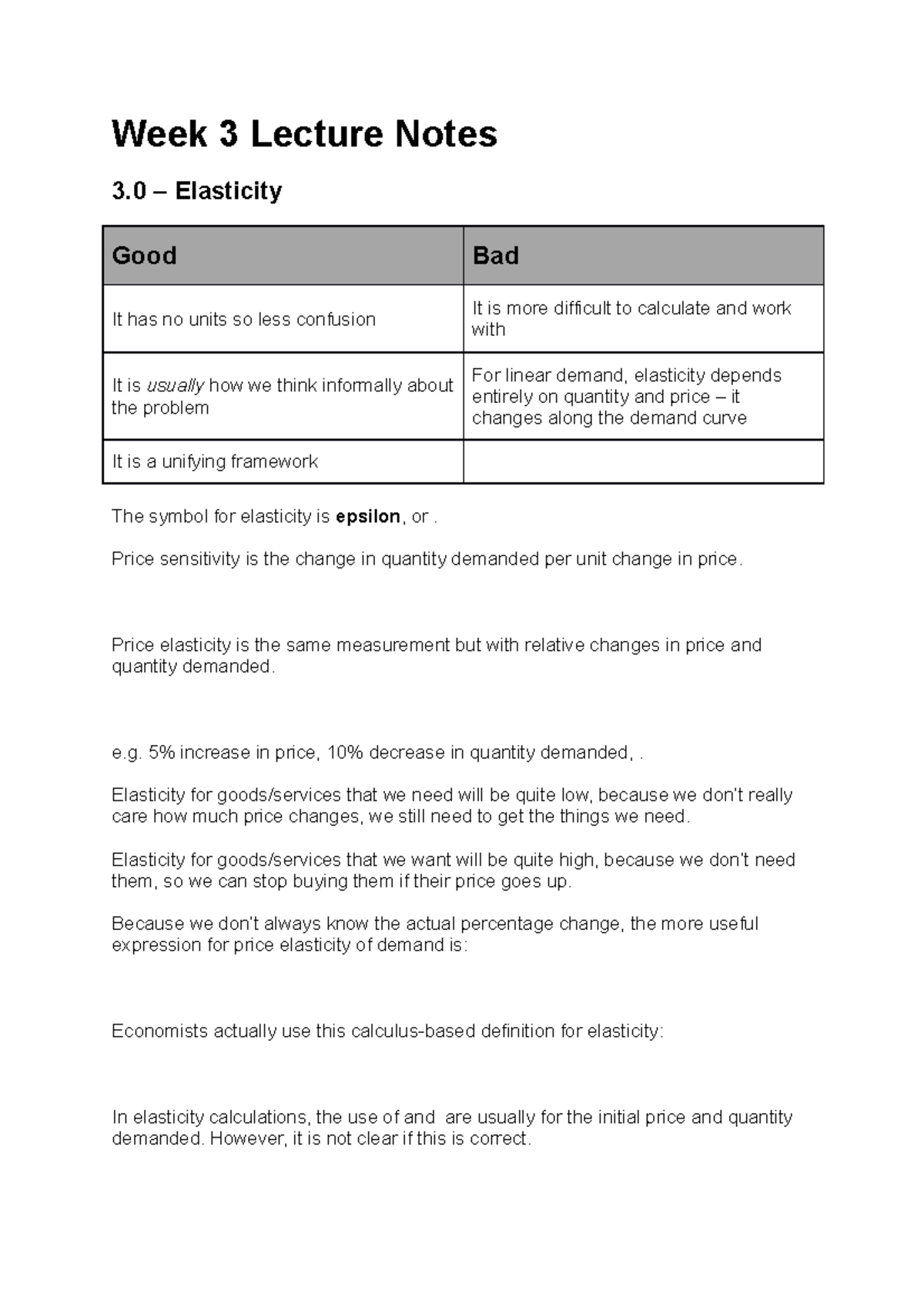 Week 3 Lecture Notes - Producer Behaviour - Week 3 Lecture Notes 3 ...