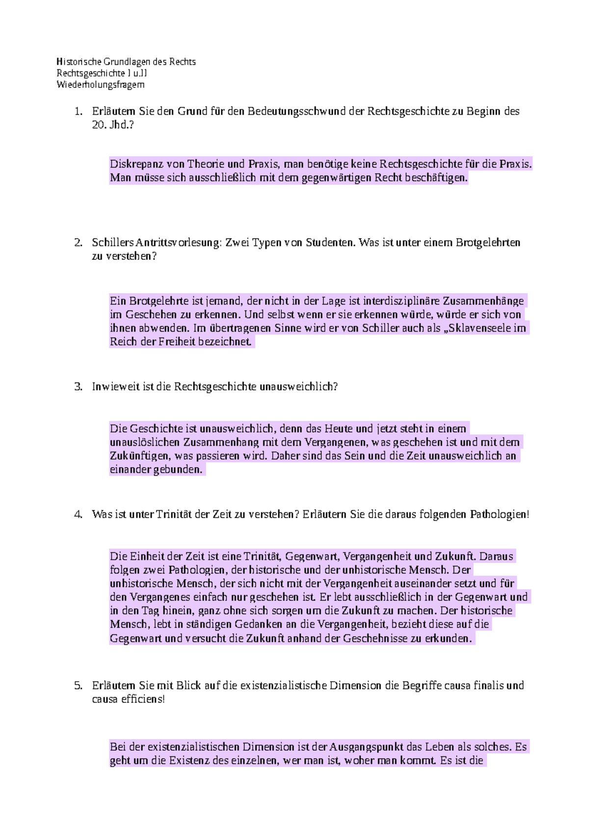 Rechtu. Wirtschaftsgeschichte I u. II Historische Grundlagen des