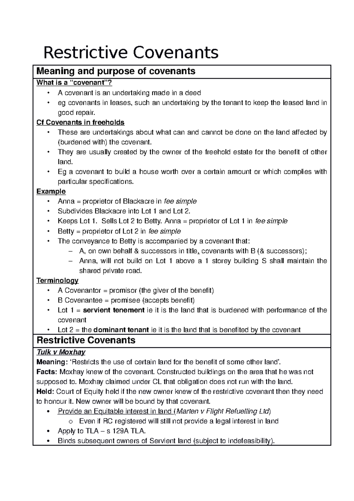 Restrictive Covenants Restrictive Covenants Meaning And Purpose Of 