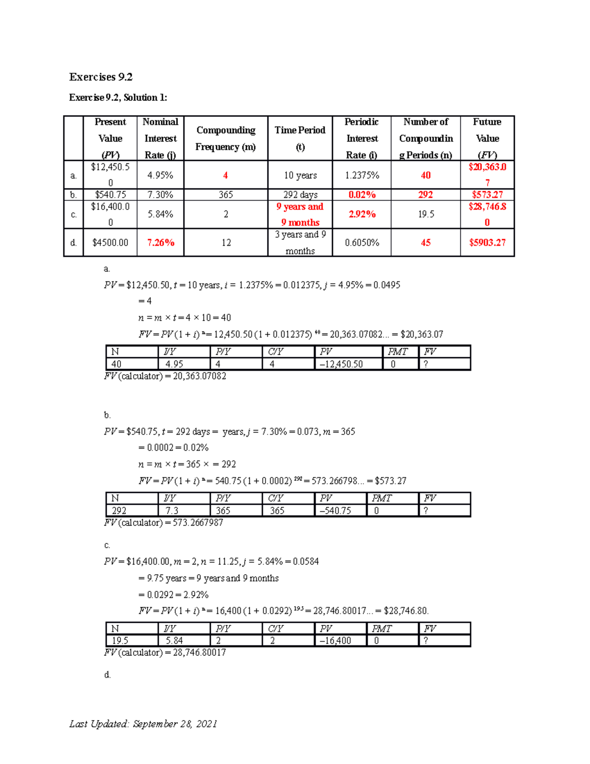 Exercises 9 - Chapter 9 - Exercises 9. Exercise 9, Solution 1: Present ...