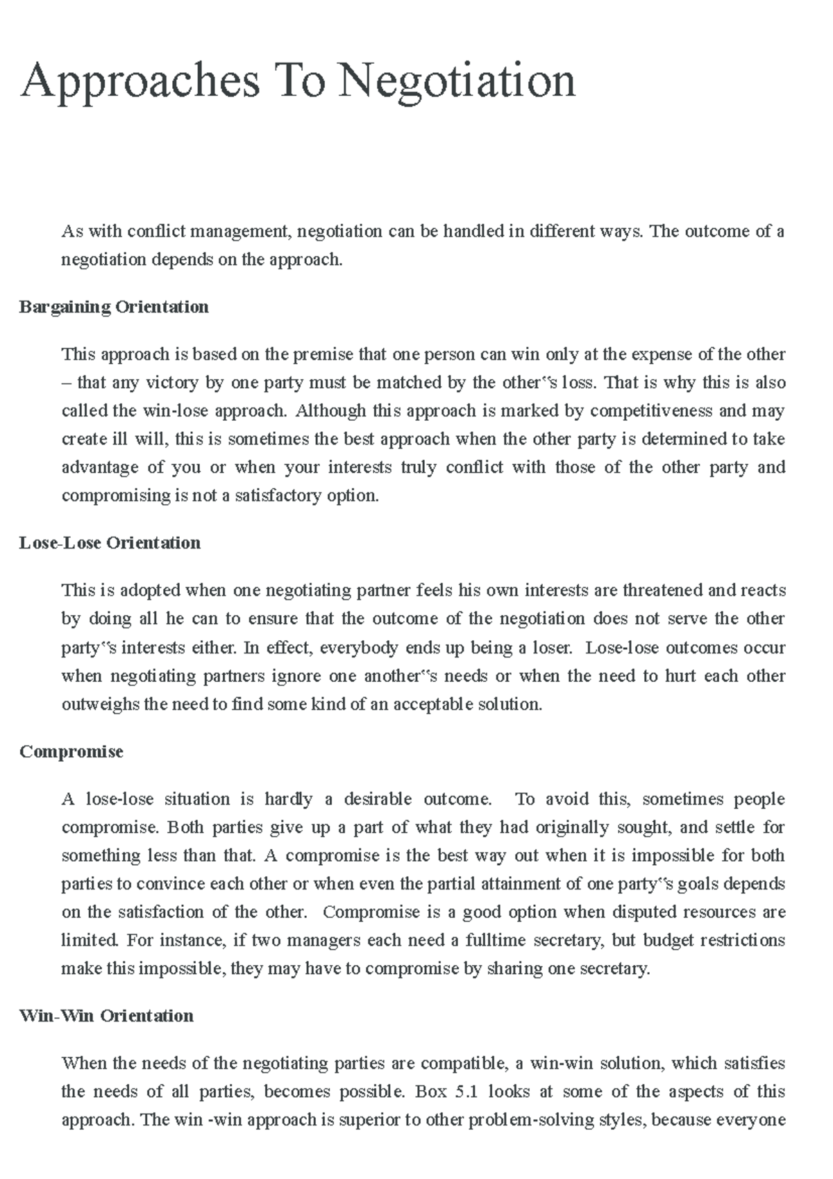 approaches-to-negotiation-the-outcome-of-a-negotiation-depends-on-the