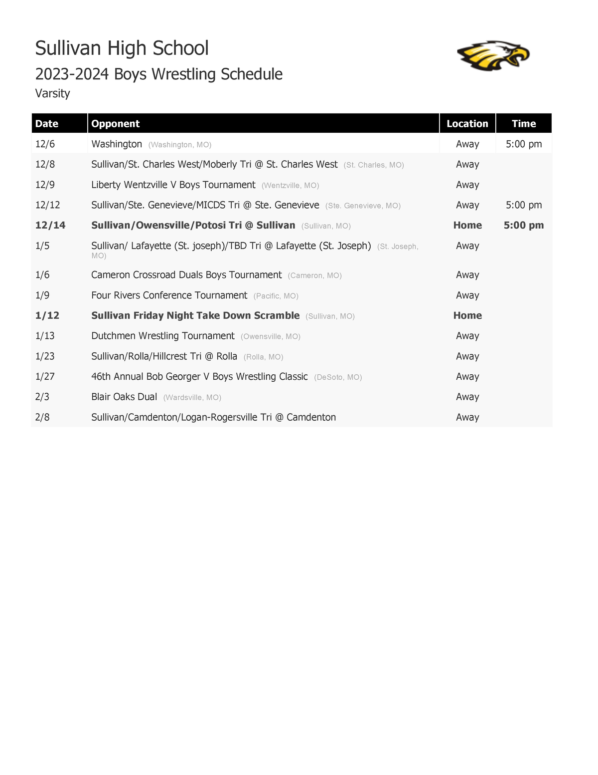 20232024 Sullivan Boys Wrestling Schedule Sullivan High School 2023