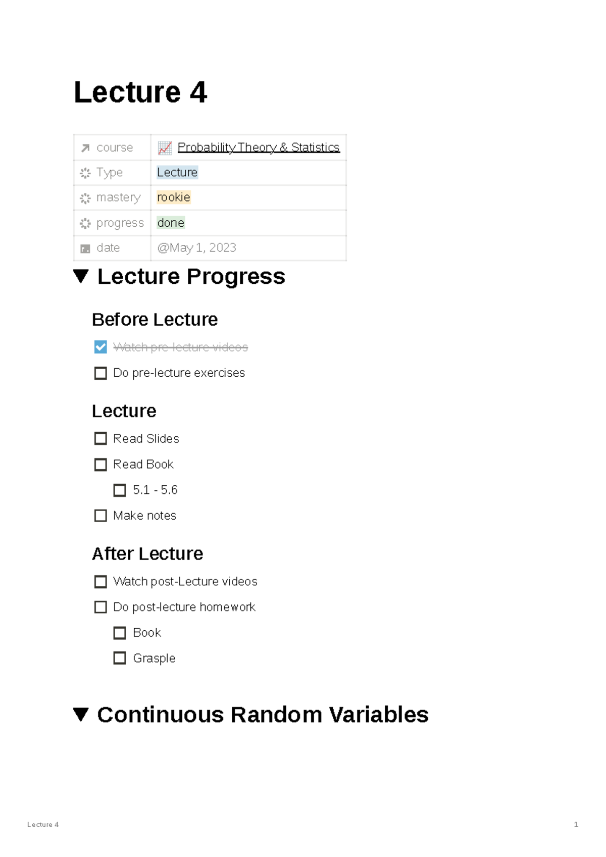 Lecture 4 - Notes - Lecture 4 Course 📈 Probability Theory & Statistics ...