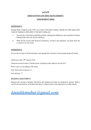 Risk Management notes - Financial Markets - Studocu