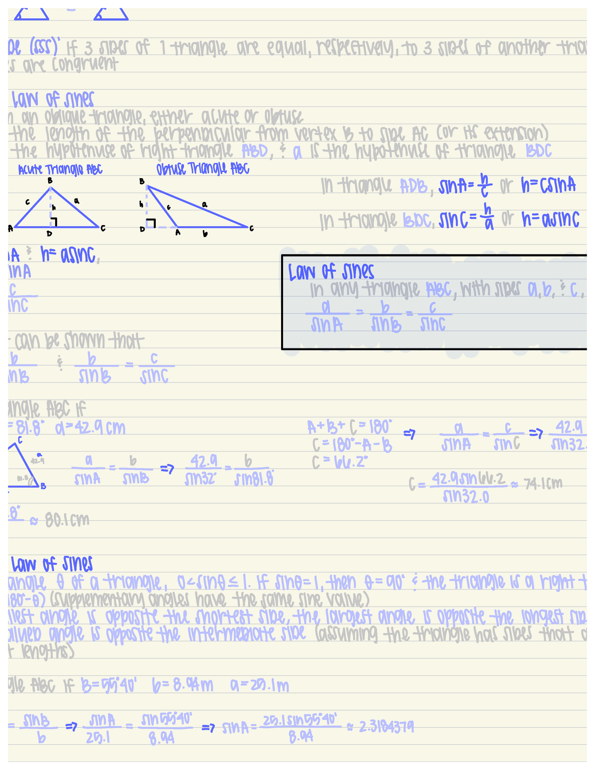 4.3.3 Journal – Law of Sines and Proofs