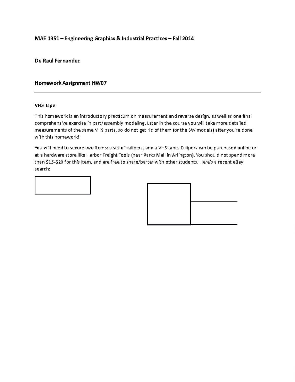 Homework Assignment 7 - MAE 1351 – Engineering Graphics & Industrial ...