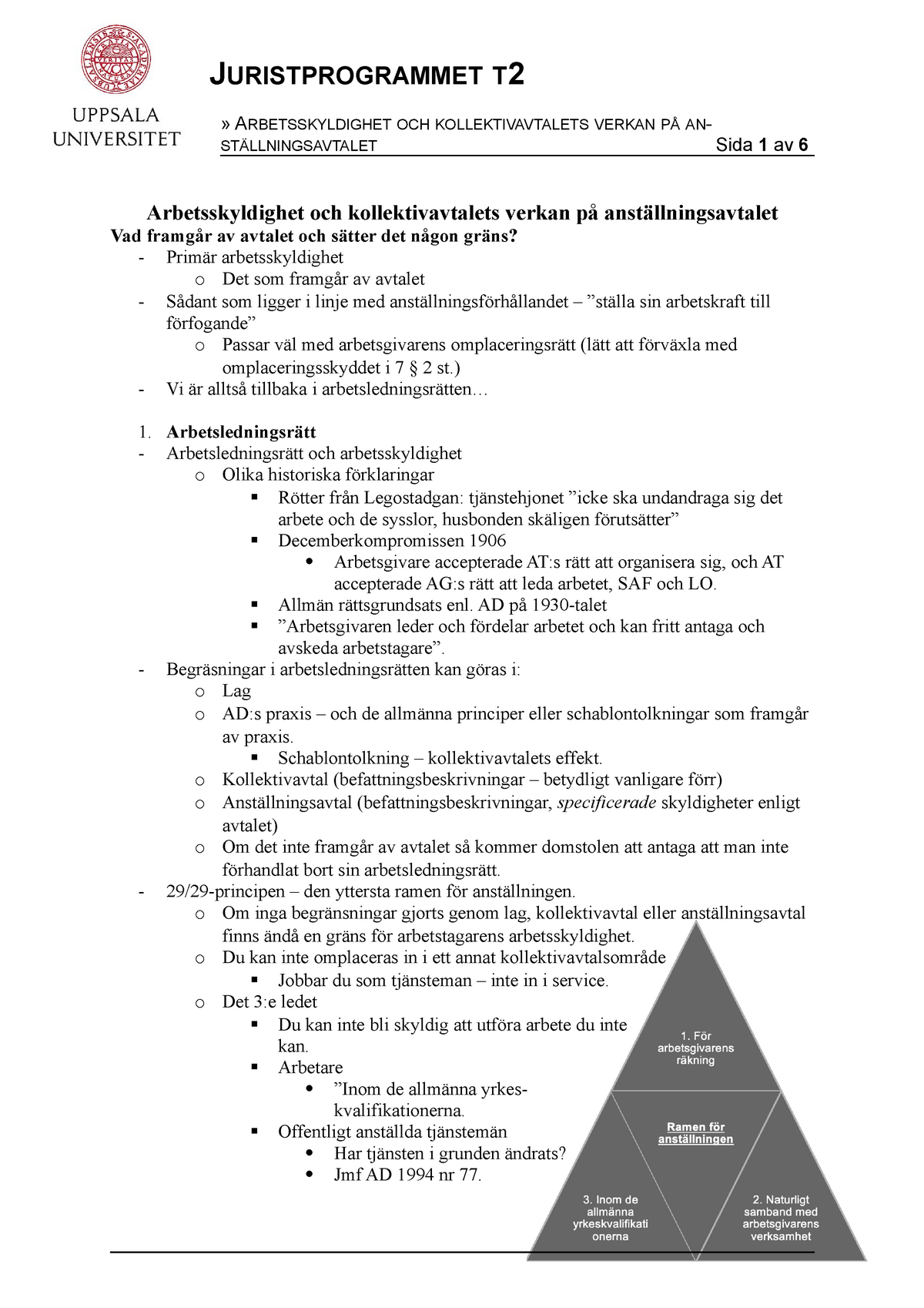 Arbetsskyldighet Och Kollektivavtalets Verkan På Anställningsavtalet ...