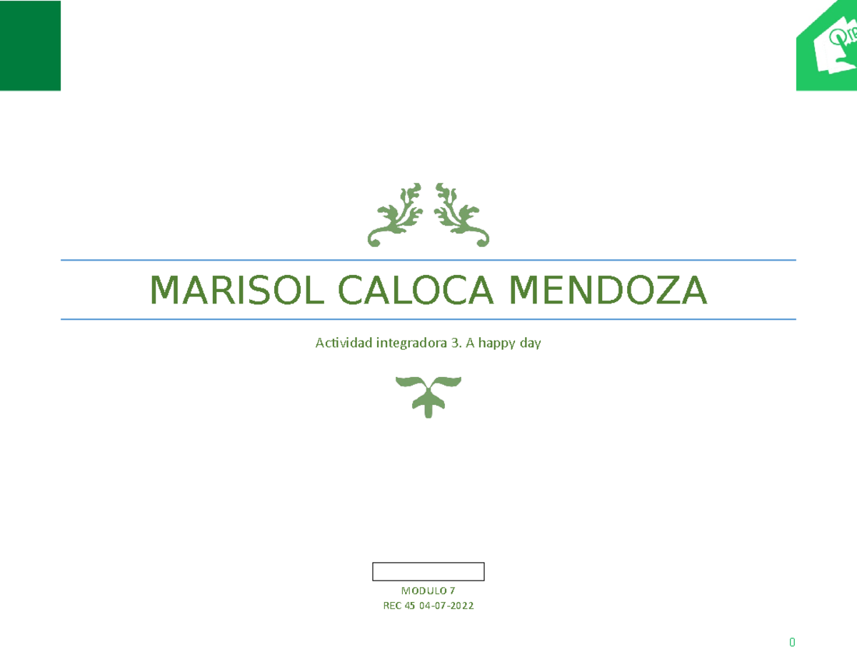 Caloca Mendoza Marisol M07S2AI3 - Mi vida en otra lengua Semana 2 Unit ...