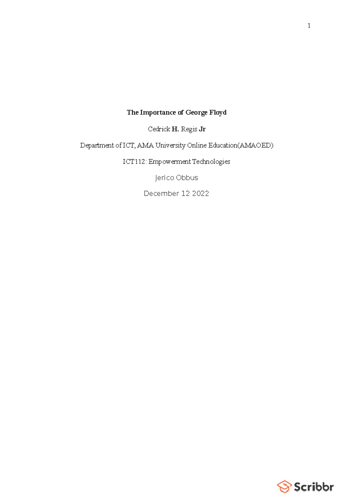 APA 7th edition template student version - The Importance of George ...