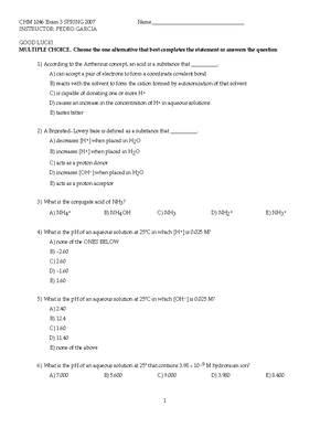 Exam 1 Review Questions - CHM1045 - Studocu
