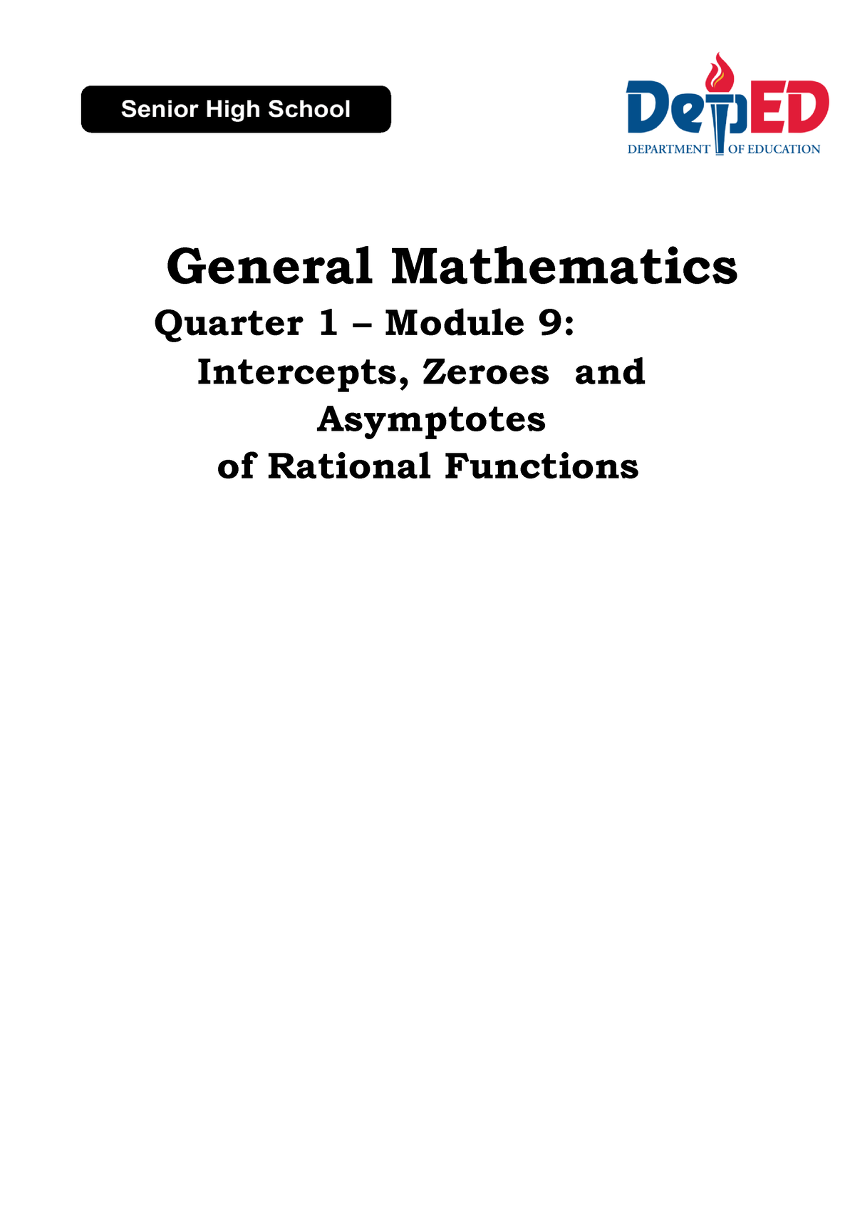 General Mathematics Module 9 - General Mathematics Quarter 1 – Module 9 ...