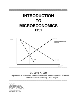 Microeconomics 1 - Unit 1: Introduction Lesson 1: Nature And Methodology Of Economics Lesson 2 ...