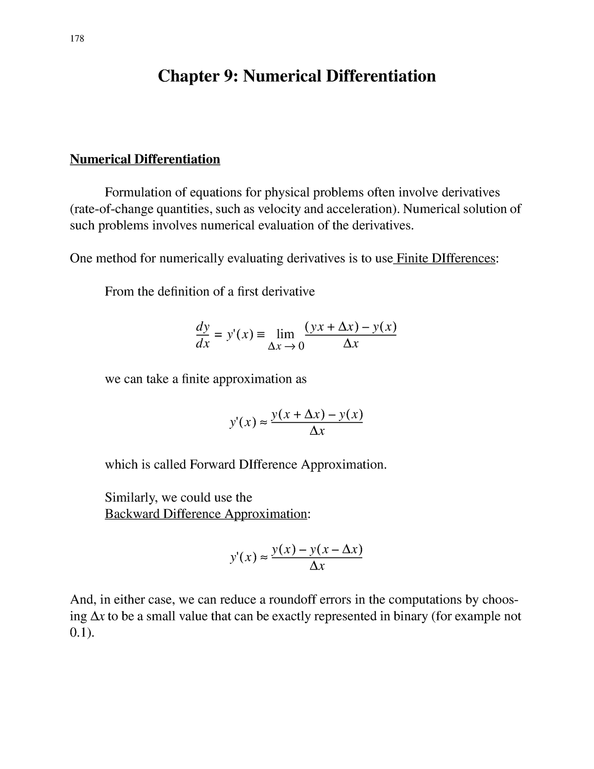 Questions And Answers - Chapter 9: Numerical Differentiation Numerical ...