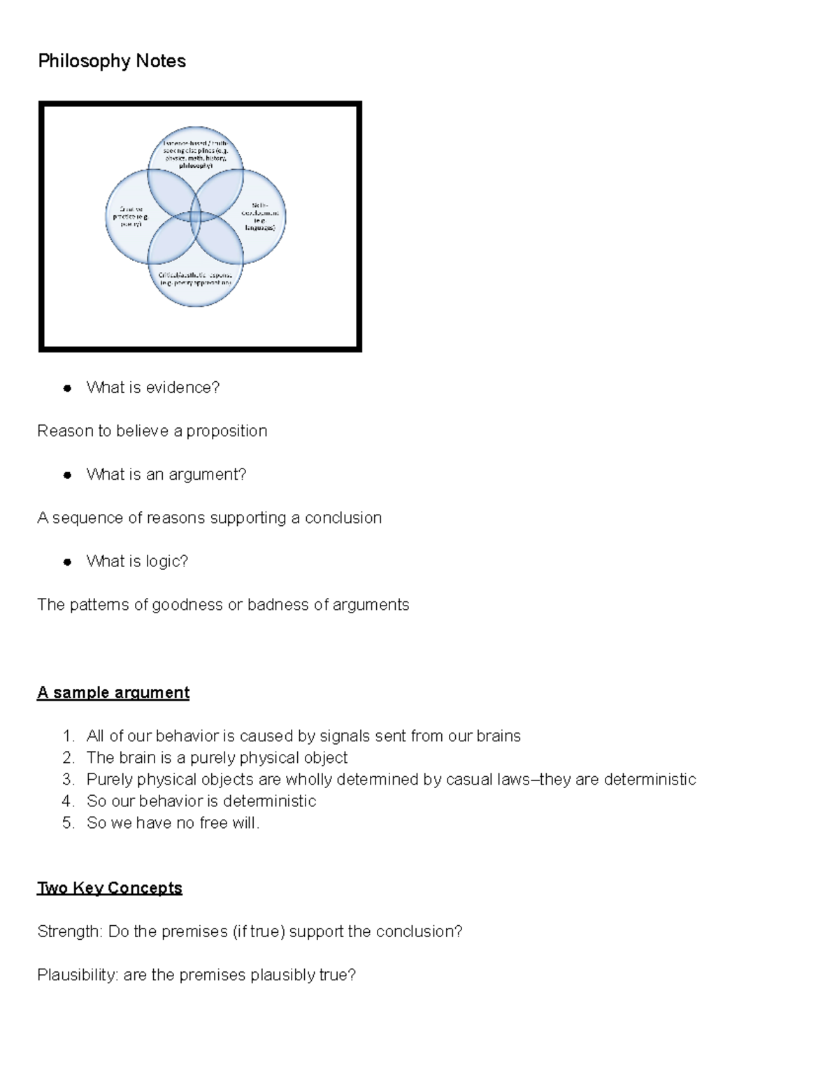 Philosophy Notes - What is evidence? Reason to believe a proposition ...