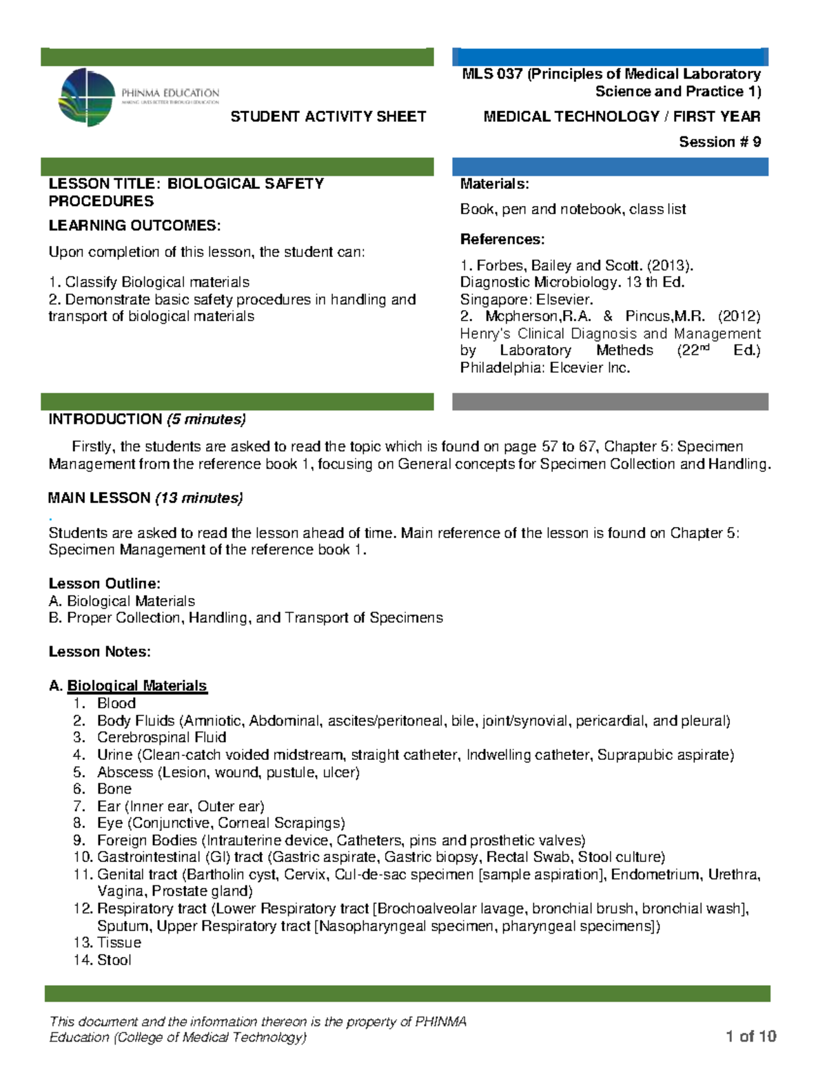 MLS 037 PMLS 1 Module 9 - PMLS 1 - This document and the information ...