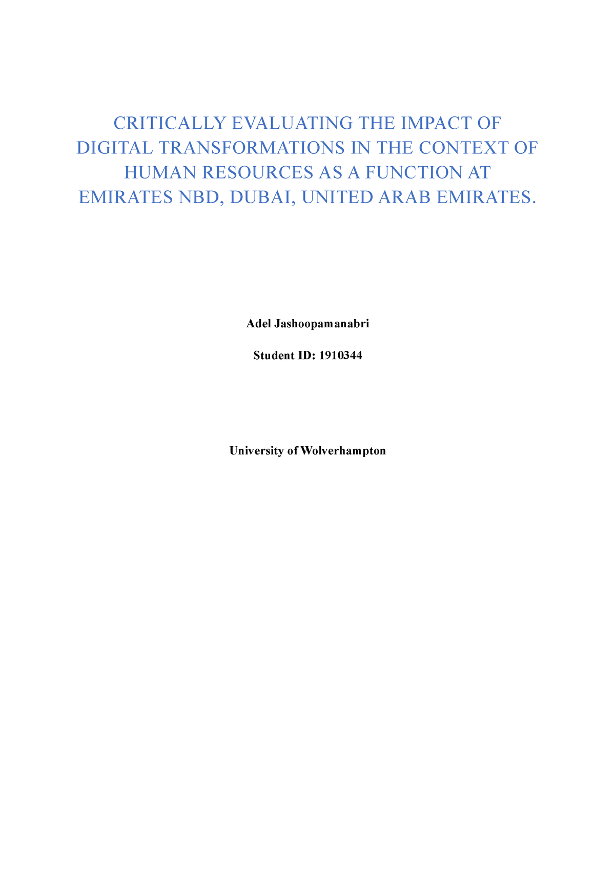 dissertation on digital transformation