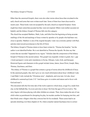 infancy gospel of thomas pdf