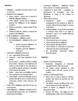 Obligation And Contracts - Title II. - CONTRACTS Chapter 2 ESSENTIAL ...