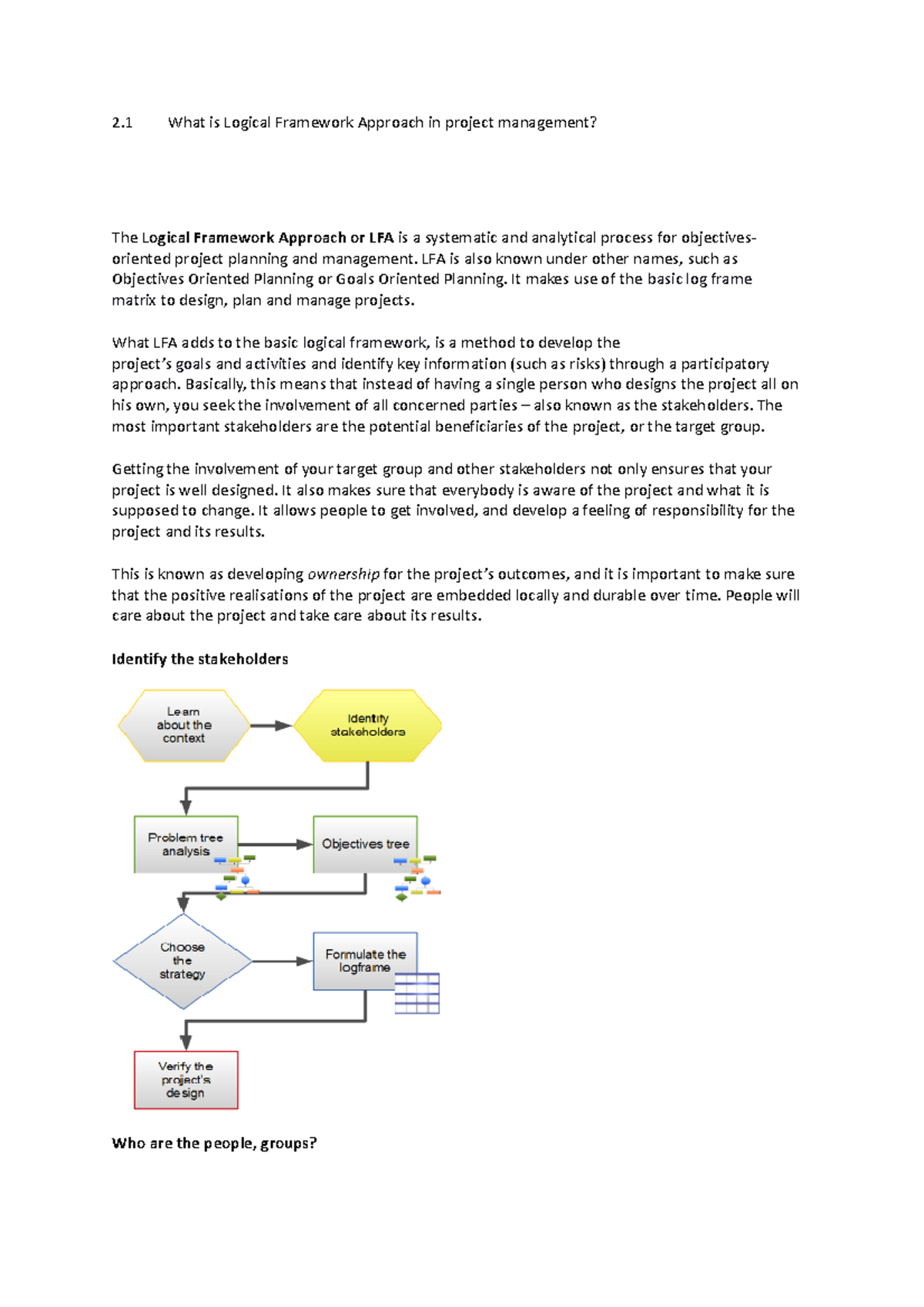 New assignment dva2601 - 2 What is Logical Framework Approach in ...