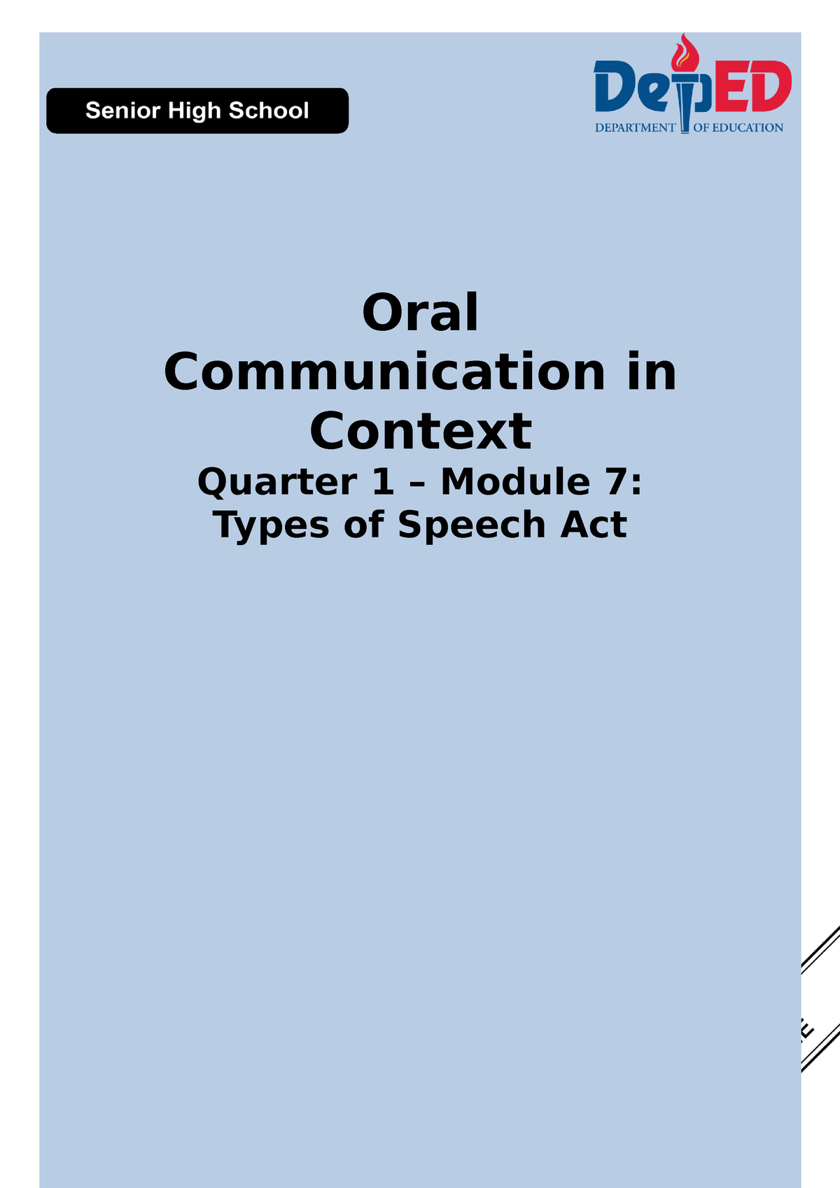 speech act meaning in oral communication