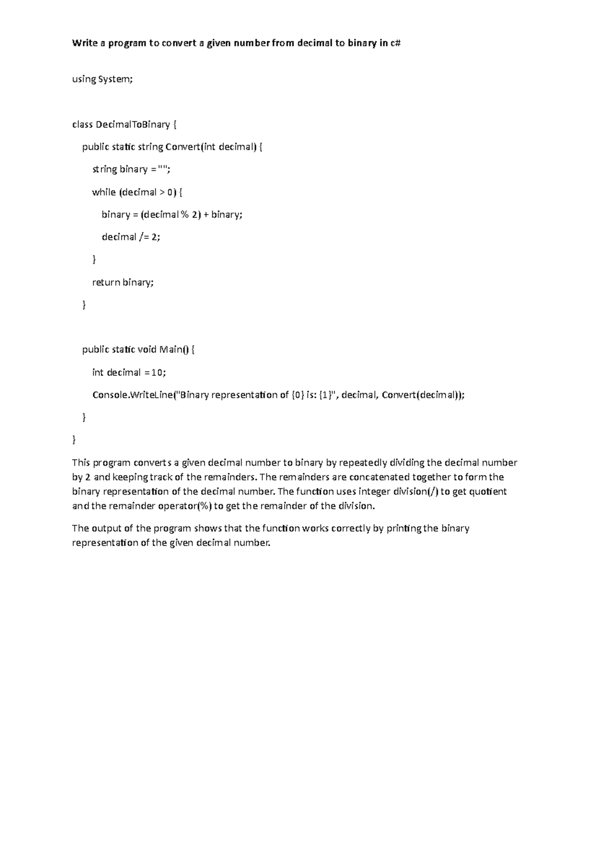 c-binary-write-a-program-to-convert-a-given-number-from-decimal-to