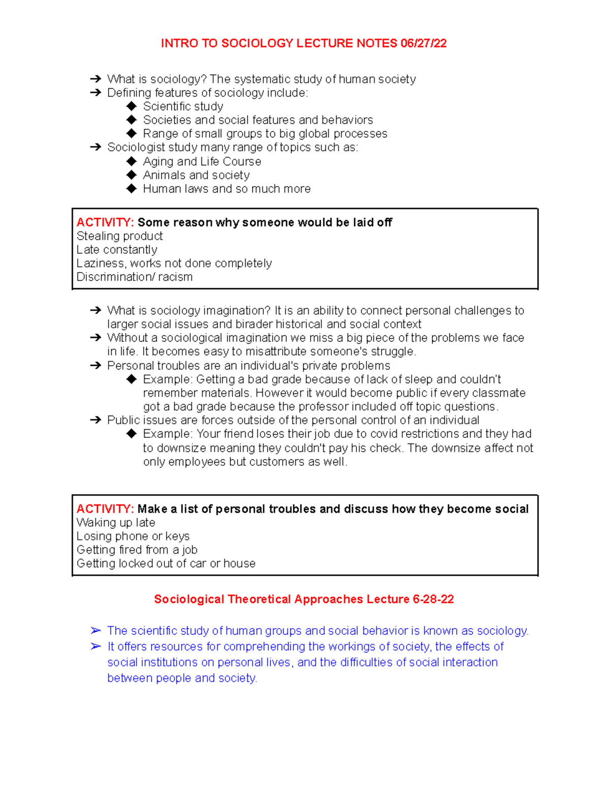 Intro to Sociololgy Lecture - What is sociology? The systematic study ...