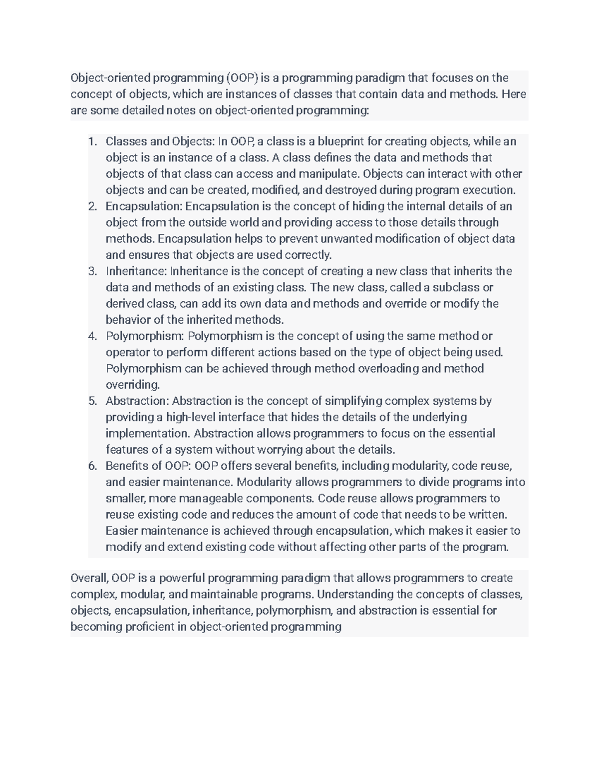 Object Oriented Programming - Object-oriented programming (OOP) is a ...