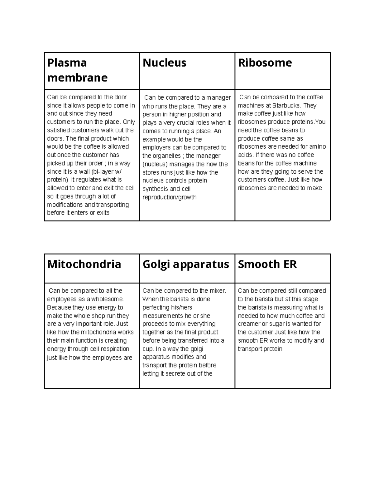 Cell analogies collage - Plasma membrane Nucleus Ribosome Can be ...
