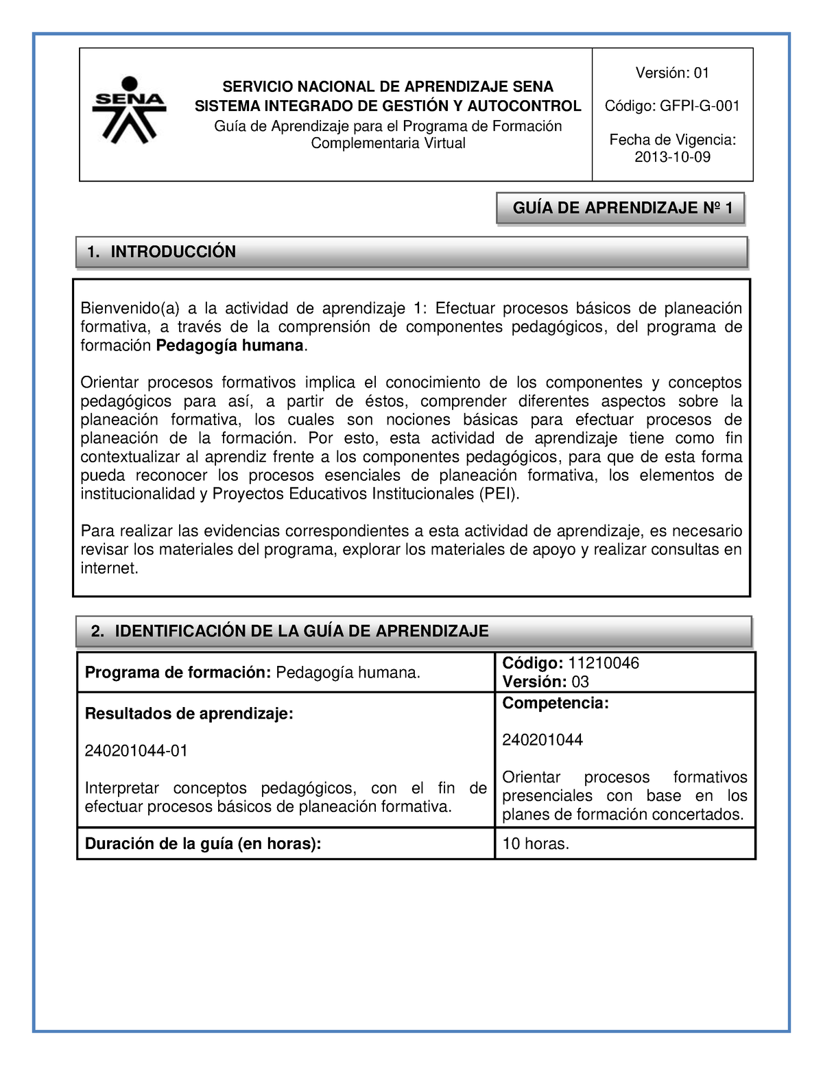 Guia Aprendizaje Aa1 Servicio Nacional De Aprendizaje Sena Sistema Integrado De GestiÓn Y 0431