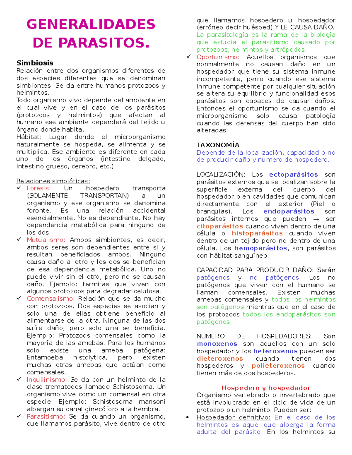 parasitos helmintos tipos