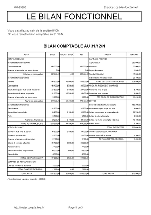 Cours Et Bilan-fonctionnel Exercices Corrigés - BTS MUC TQG 1 Le Bilan ...