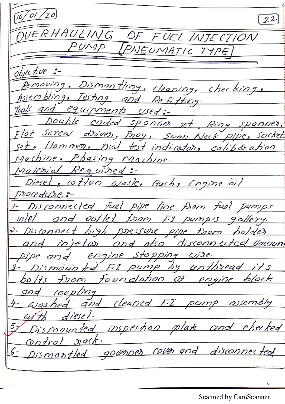Fuel injection pump - Lab notes - Automobile Engineering - Scanned by ...