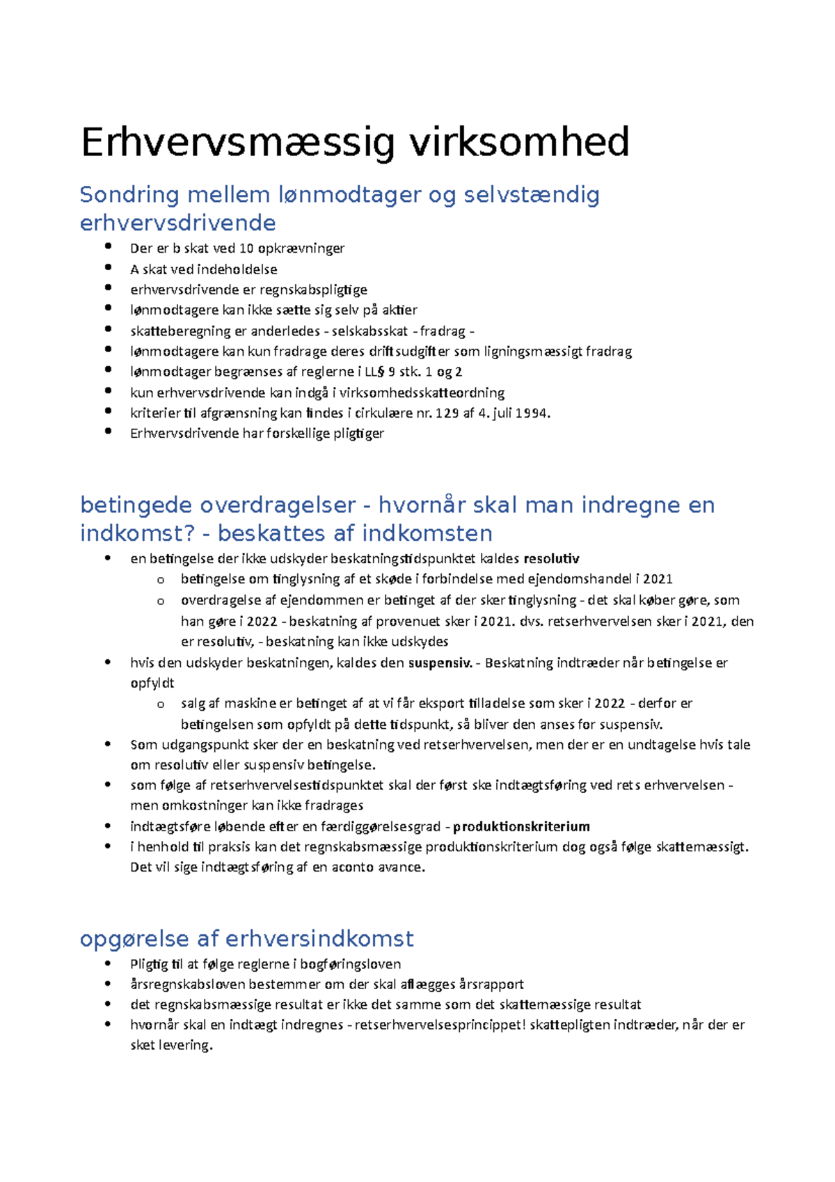 Erhvervsmæssig Virksomhed Og Beskatning - Erhvervsmæssig Virksomhed ...